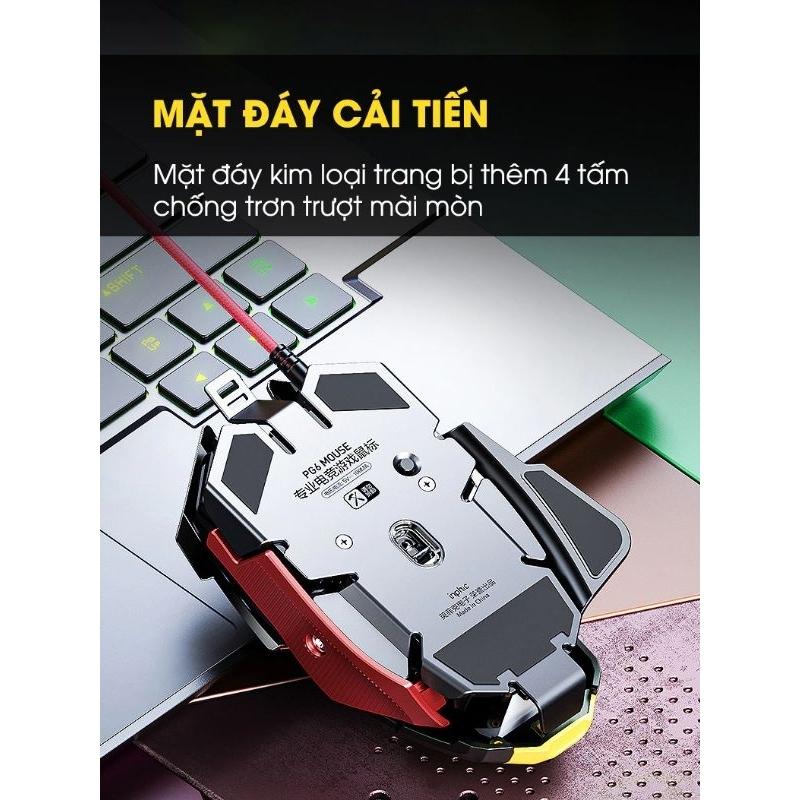 Chuột máy tính gaming TEKKIN INPHIC PG6 có dây 12800 DPI 9 nút - hàng nhập khẩu