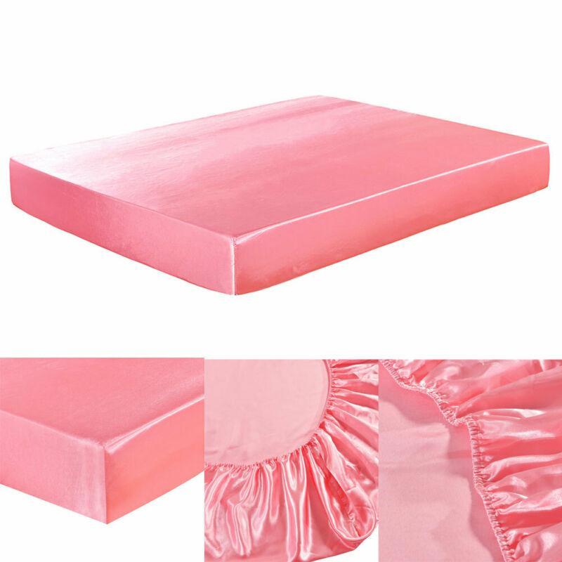 Faroot Lụa Satin Giường Trang Bị Tấm Thun Tờ Polyester & Cotton Giường Đơn Tấm Trải Giường Bộ