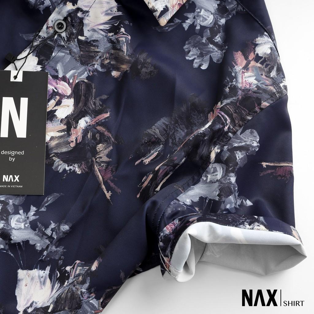 [NAX31] Áo sơ mi họa tiết cho nam tay ngắn, form Relaxed fit, lụa Ý không nhăn - Design by NAX