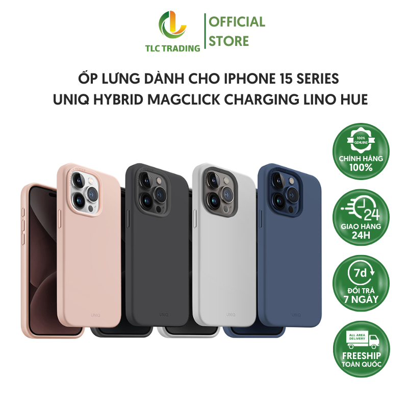 Ốp lưng dành cho iPhone 15 Pro / 15 pro Max UNIQ Hybrid Magclick Charging Lino Hue - hàng chính hãng