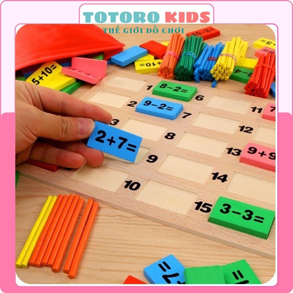 Bộ đồ chơi bằng gỗ Domino 110 quân toán học giáo dục xếp hình lắp ghép thông minh trí tuệ cho bé trai gái
