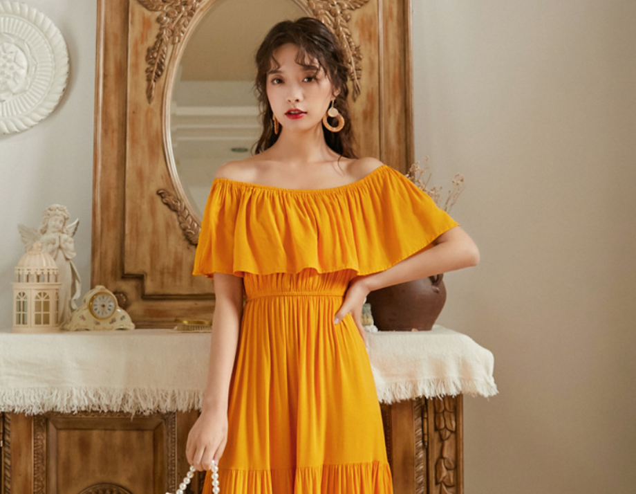 Đầm Maxi Cotton Trễ Vai