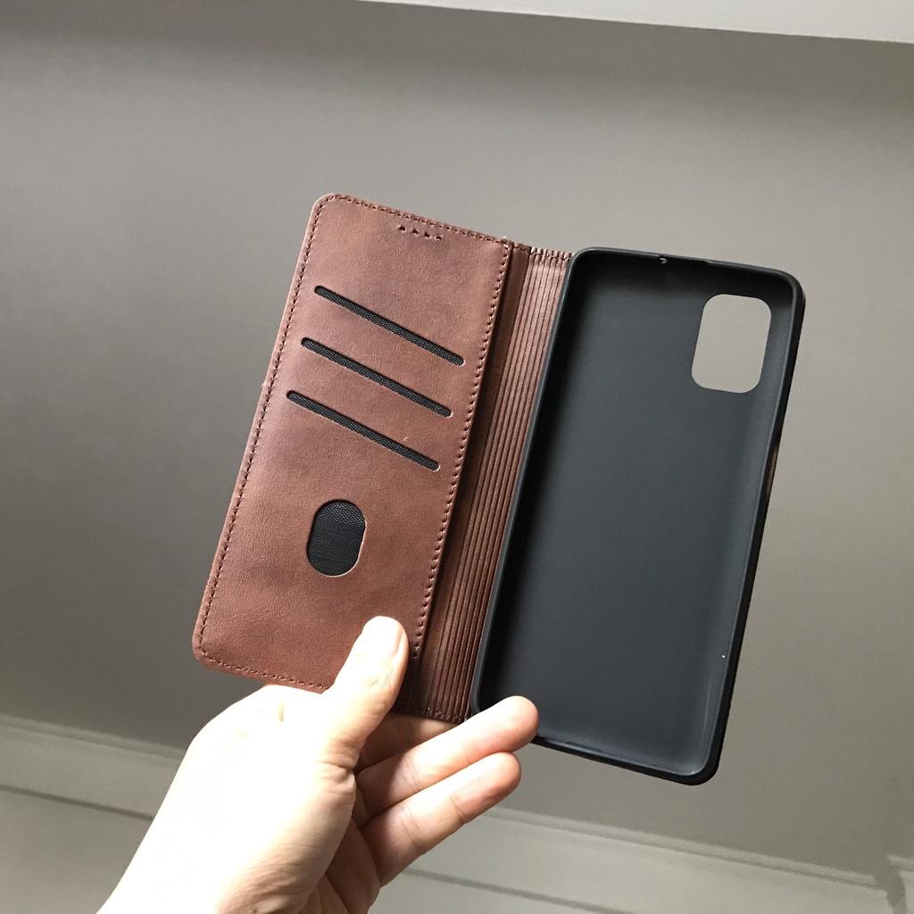 Bao da ốp lưng xiaomi redmi Note 10 10s pro 4g 5g Mi 11 lite 9T 11t pro 11 10c 9c kèm ví nắp gập da mềm mịn