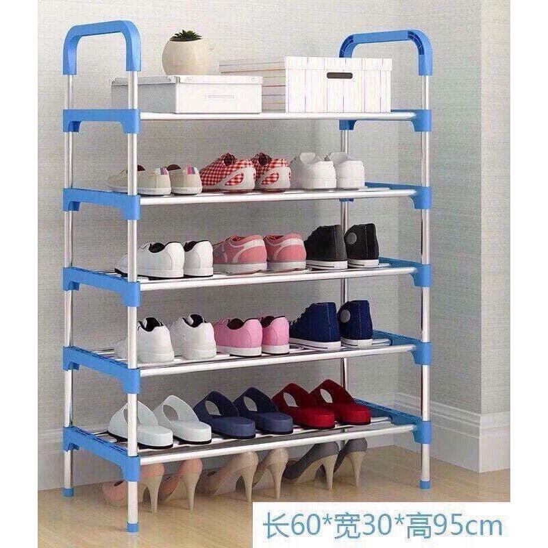 Giá kệ để giày dép gia đình trong nhà, ngoài trời bằng inox cao cấp thiết kế 5 tầng dễ dàng điều chỉnh thành kệ 2 tầng và kệ 3 tầng HÀNG LOẠI ĐẸP