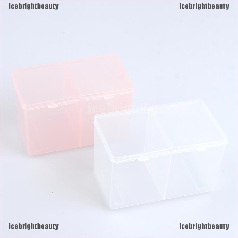 ICEB Twin Well Empty Grids Portable Storage Case Wipe Pads Cotton Swab Container