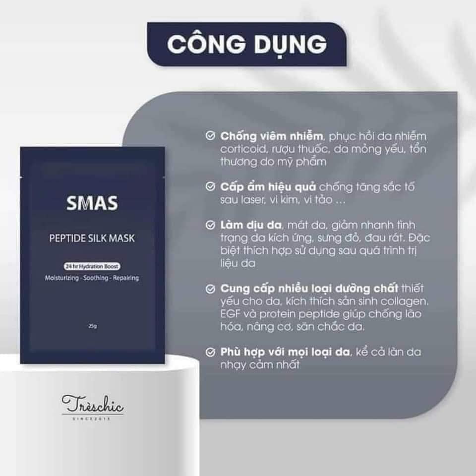 Mặt nạ phục hồi dưỡng ẩm Smas Peptide Silk Mask