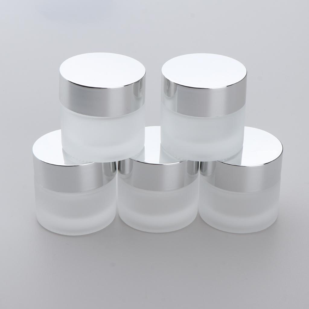 5x Chai Thủy Tinh Rỗng Hộp Lọ Mỹ Phẩm để Trang điểm Tinh Dầu