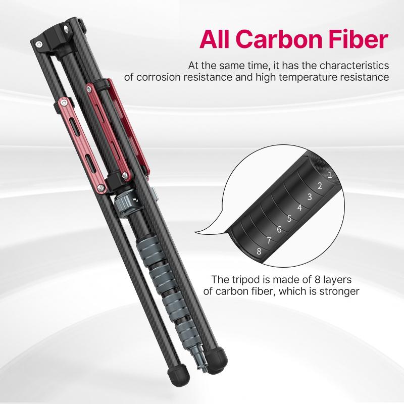 Ulanzi MT-49 Chân máy một chân bằng sợi carbon với giá đỡ phía dưới có thể tháo rời Thanh cân bằng Chân máy du lịch ngoài trời siêu nhẹ Tải trọng 1,5Kg Màu sắc: MT-49