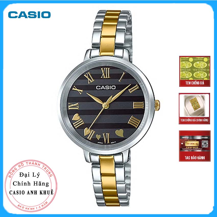 Đồng Hồ Nữ Casio LTP-E160SG-1ADF Dây Kim Loại Mạ Vàng