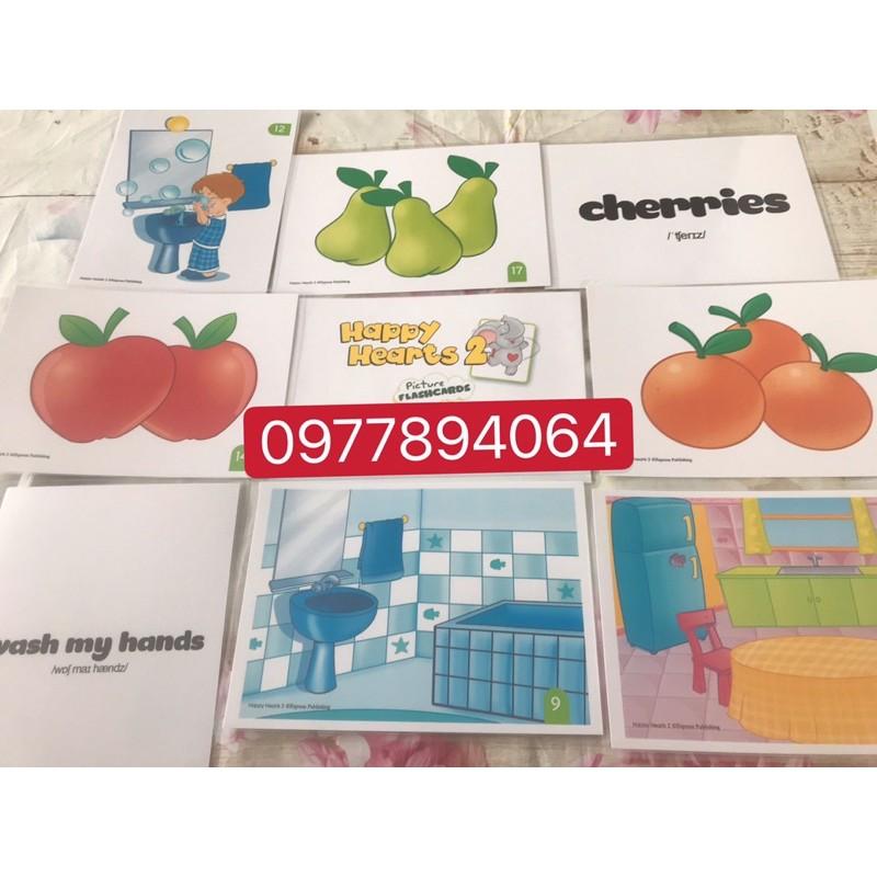 Flashcards Happy Hearts 2 ép plastic bền đẹpgiáo cụ dạy học phải có cho giáo viên Tiếng Anh️