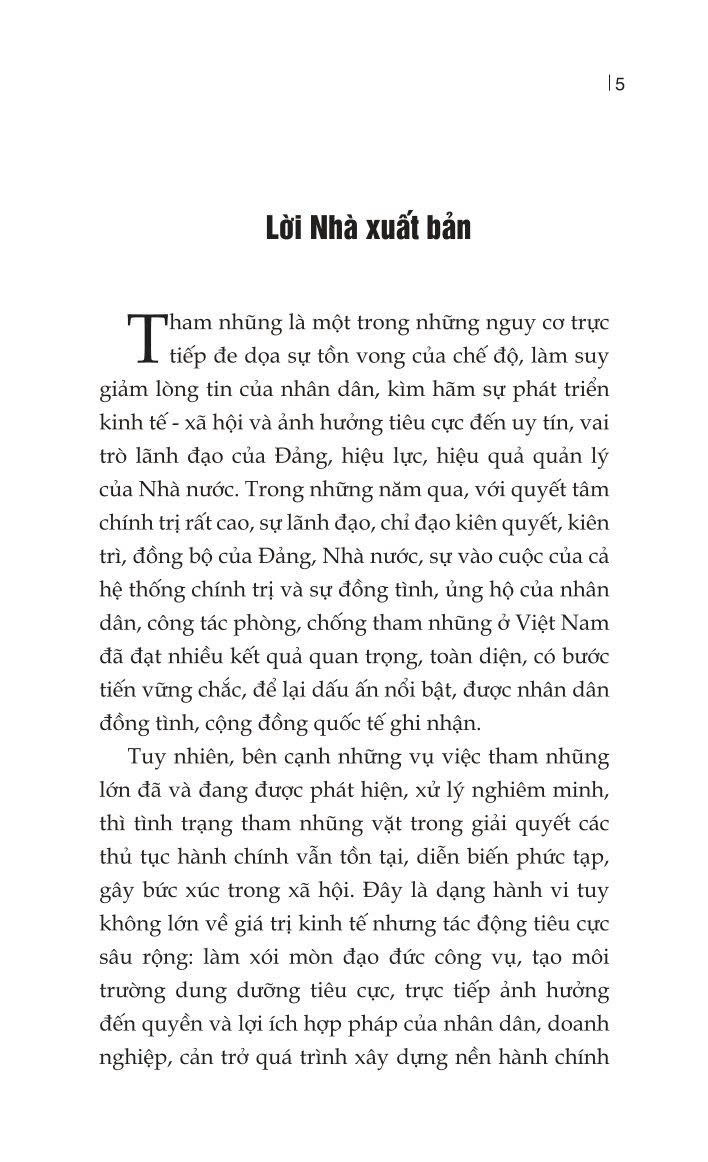 Một số giải pháp đẩy lùi tình trạng tham nhũng vặt trong giải quyết các thủ tục hành chính ở nước ta hiện nay (Sách chuyên khảo)