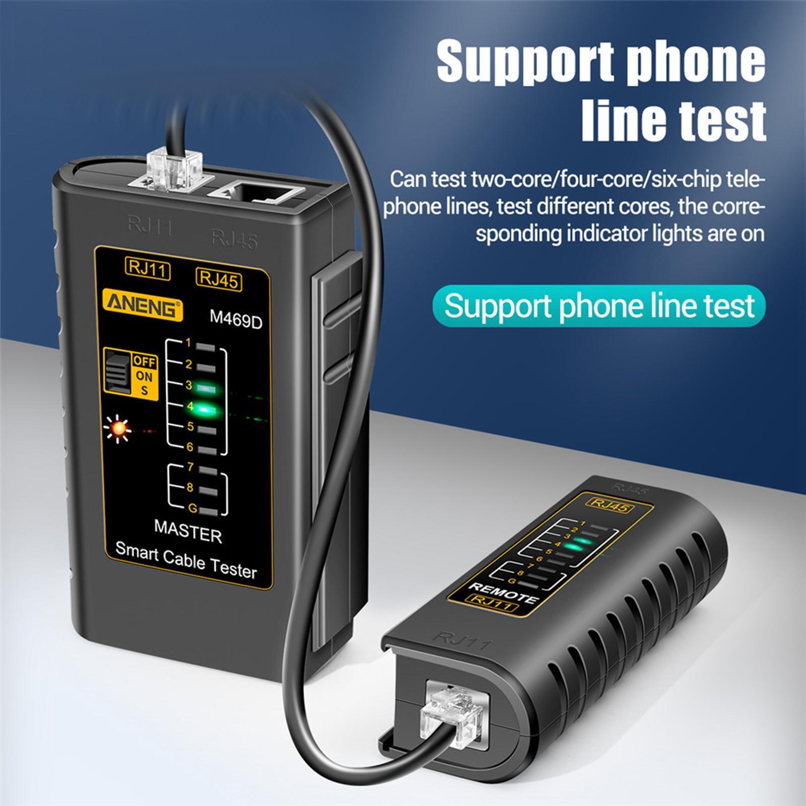 M469D ,Network Cable Tester ,Networking Tool RJ45 RJ11, Separate Design Wire Test Tool for Switch Telephone Line Router Optical Cat