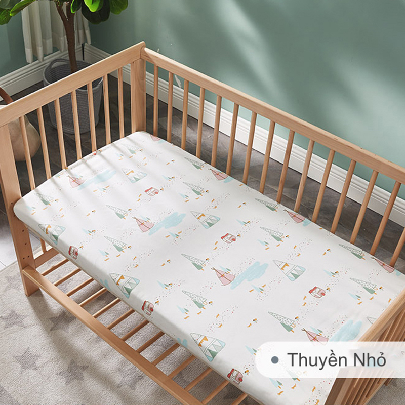 Bọc Nệm Chống Thấm Cho Bé - Vải Cotton Sợi Bông Dệt Kim, Nhiều Kích Cỡ