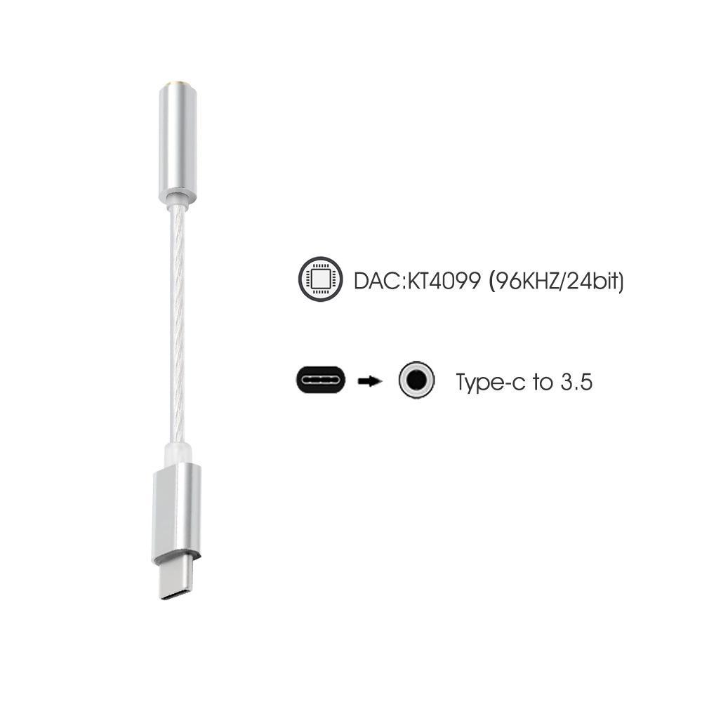 Dây Cáp Âm Thanh HiFi KT4099 Chuyển Từ Cổng Type-C Sang Cổng 3.5mm