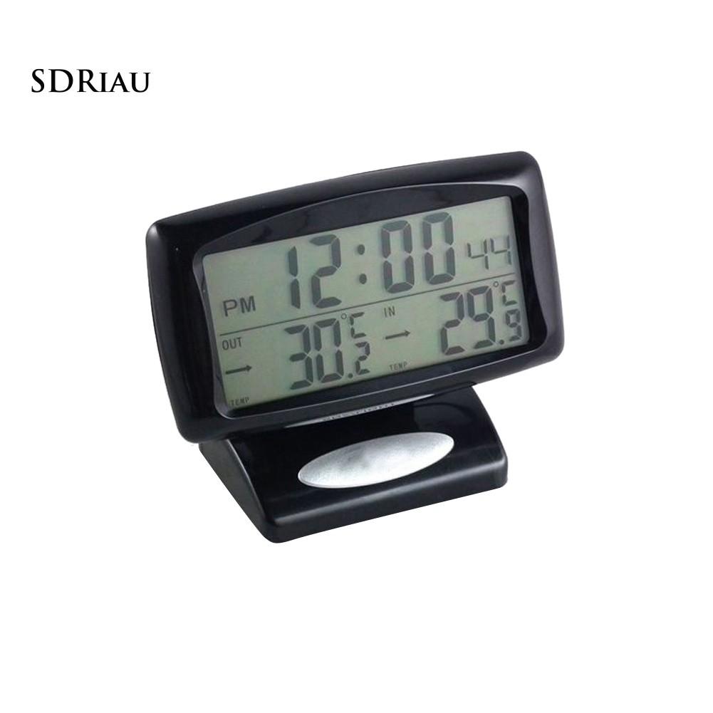 Đồng Hồ Điện Tử Màn Hình Lcd Hiển Thị Nhiệt Độ Và Độ Ẩm Cho Xe Hơi