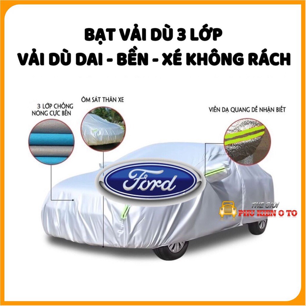 Bạt Phủ Ô Tô FORD ECO SPORT, Bạt Phủ Toàn Xe 3 Lớp Chống Xước, Chống Nắng, Chống Cháy Cho Ô Tô