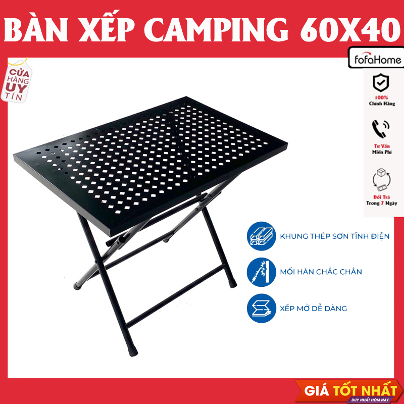 Bàn Chữ Nhật Xếp Gấp Gọn Để Du Lịch Dã Ngoại Cắm Trại Camping Ngoài Trời, Cafe Trà Chanh