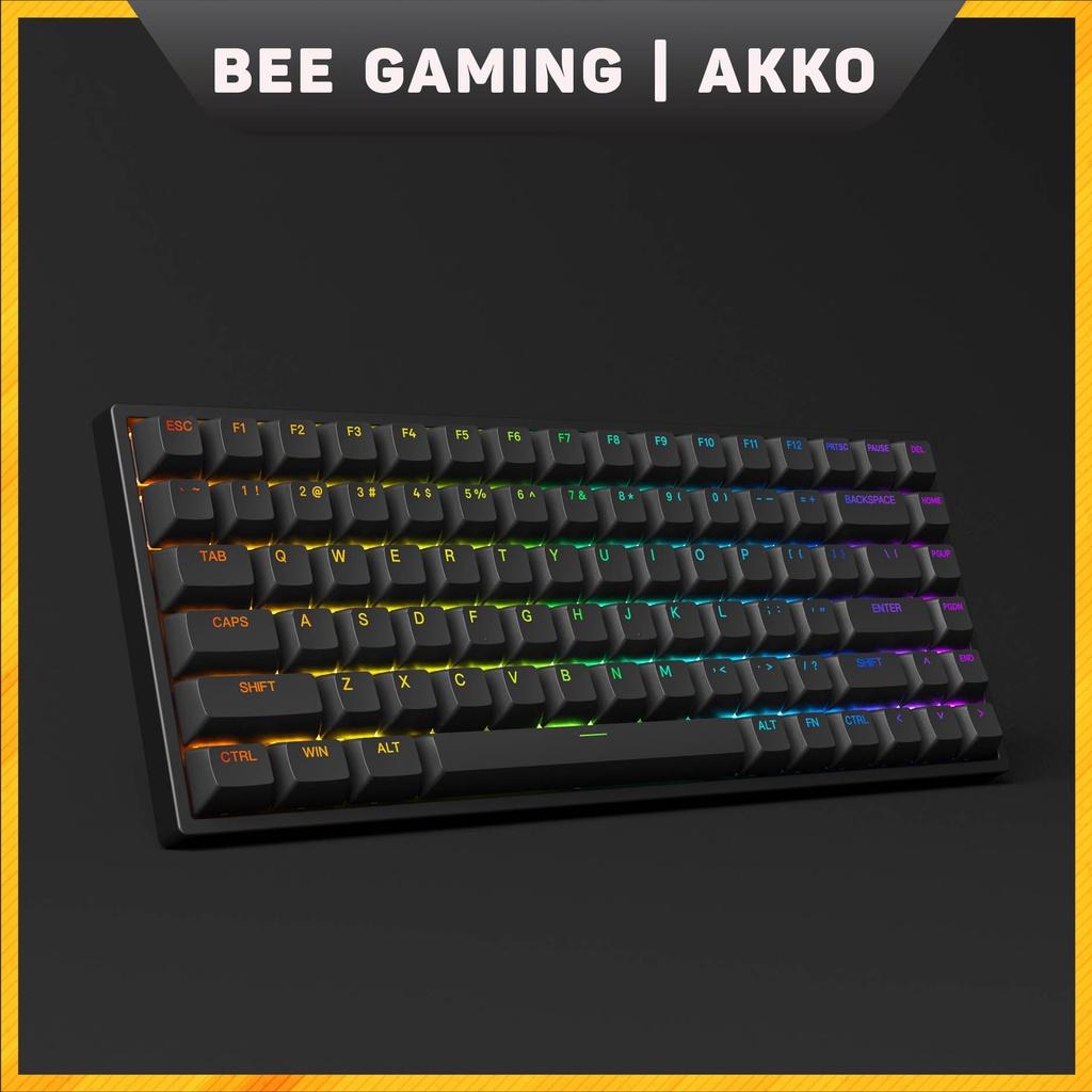 Bàn phím cơ chính hãng  AKKO 3084 v2 RGB – Black / White (Foam tiêu âm / Hotswap / AKKO CS Jelly switch