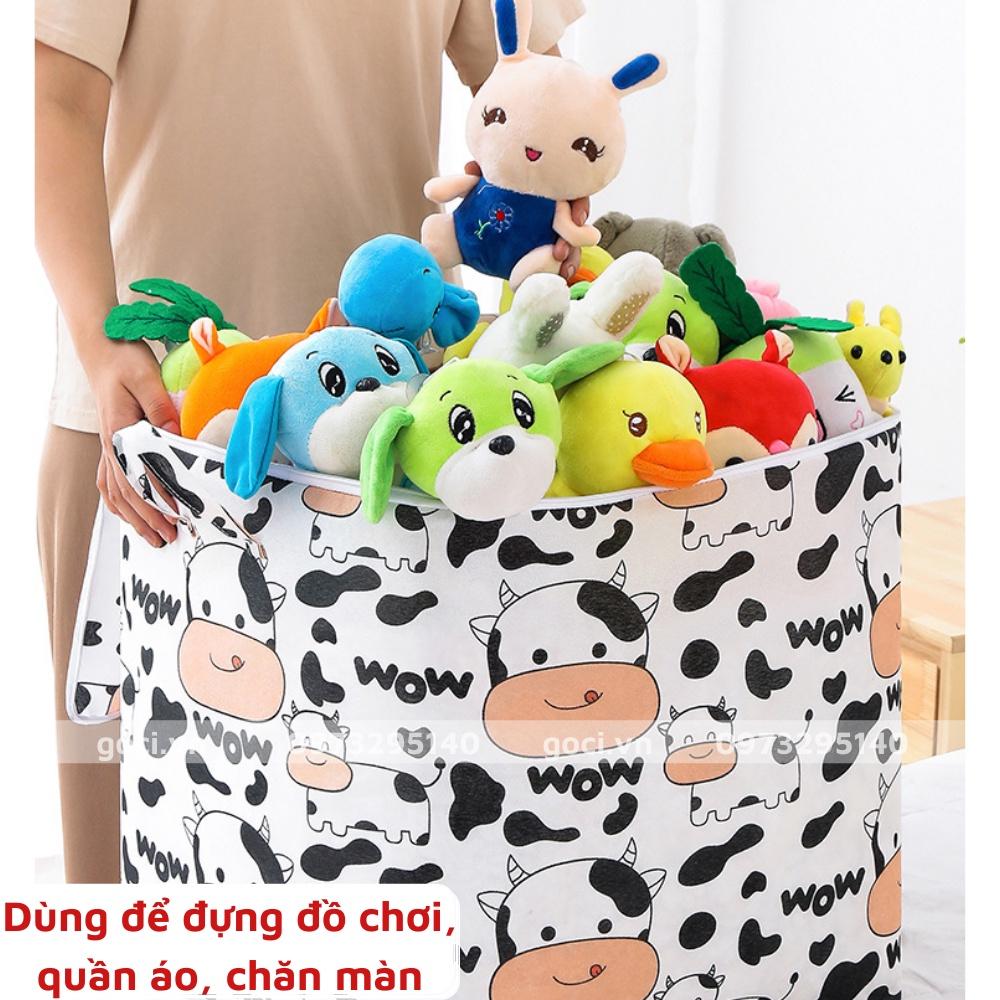 Túi đựng chăn màn quần áo 100L đa năng vải canvas túi có nắp khoá miệng chống thấm nước và côn trùng cất trữ đồ tiện lợi