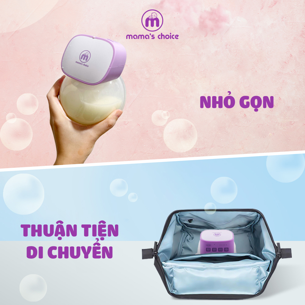 Hút Sữa Di Chuyển Mama’s Choice, Combo Thiết Kế Nhỏ Gọn, Hút Sữa Mọi Lúc Mọi Nơi, Bảo Quản Sữa Mẹ Lên Đến 14 Tiếng