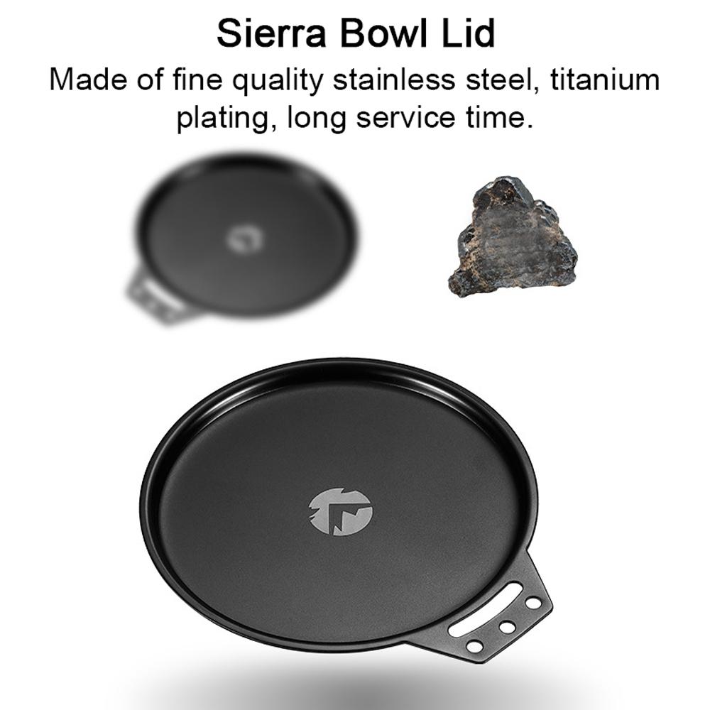 Stainless Steel Titanium Plating Sierra Bowl Lid Tablewear Plates Easy Storage Outdoor Camping Picnic Dinnerwear Sierra Bowl Accessory