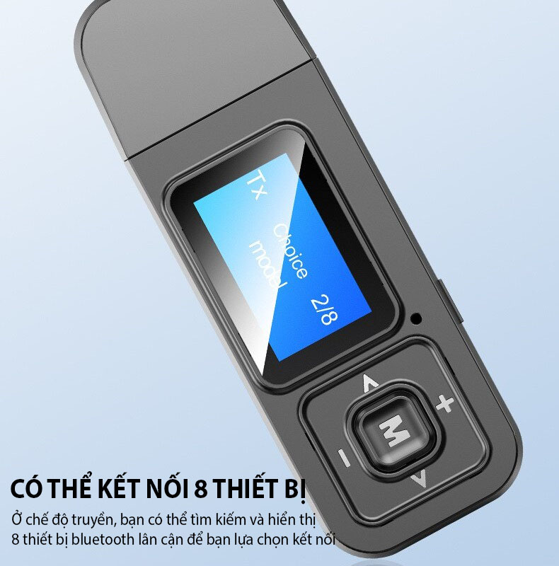 Hàng Chính Hãng - Bộ Thu Phát Bluetooth BT-03-LJA Bluetooth 5.0 Phạm Vi 15m Dễ Sử Dụng Chế Độ Chuyển Đổi Linh Hoạt Âm Thanh Hi-Fi Màn LCD Nhỏ Gọn Hỗ Trợ Đàm Thoại Tương Thích Rộng Rãi Android Ios TV PC Pin Lithium 4 tiếng Cổng Sạc Micro USB - ROGTZ