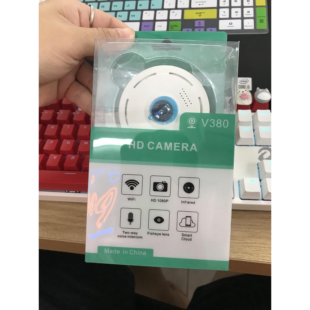 Camera gắn trần nhà toàn cảnh V380 PRO VR 360 ĐỘ - Xem toàn cảnh 3D, không dây, hình ảnh full HD Kèm Thẻ Nhớ 32GB