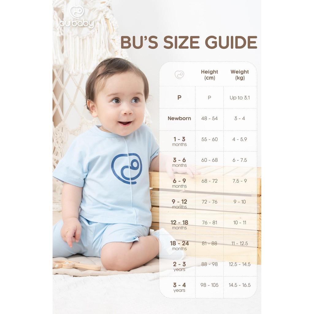 Bộ Body đùi  sợi tre Bu Baby Bambus   cho bé 0M - 18M - Cài lệch xanh đậm