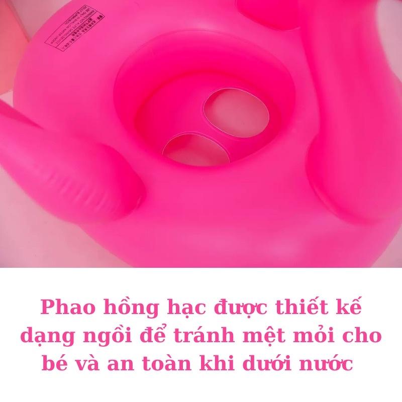 Phao bơi cho bé, phao bơi chống lật hồng hạc an toàn cho trẻ em Xu Xu Kids