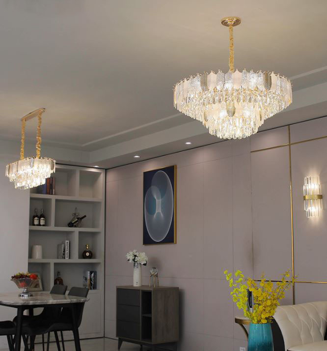 Đèn chùm ERIN pha lê cao cấp trang trí nhà cửa hiện đại, sang trọng