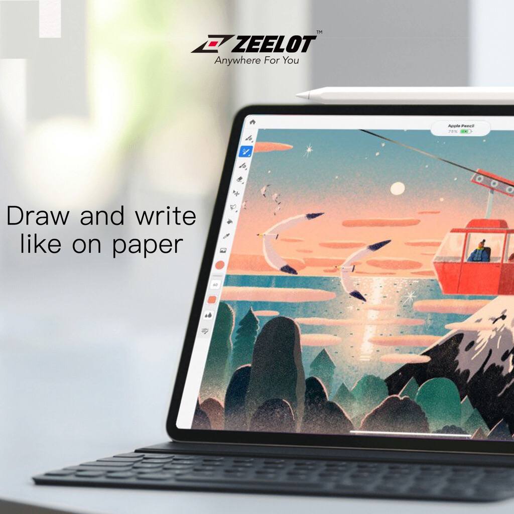 Miếng Dán Màn Hình Film Nhám Zeelot PaperLike Cho iPad Pro11/Pro12.9/Air10.9/10.2- Hàng chính hãng