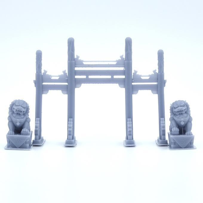 Mô hình tiểu cảnh CỔNG SƯ TỬ - bán cạn - bể cá - hòn non bộ - terrarium - tinh xảo - chất lượng cao