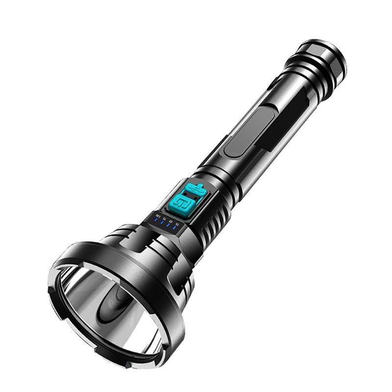 Đèn pin siêu sáng FLASHLIGHT F-901, chất liệu nhẹ, dùng pin 18650 kèm dây sạc micro usb sạc như điện thoại