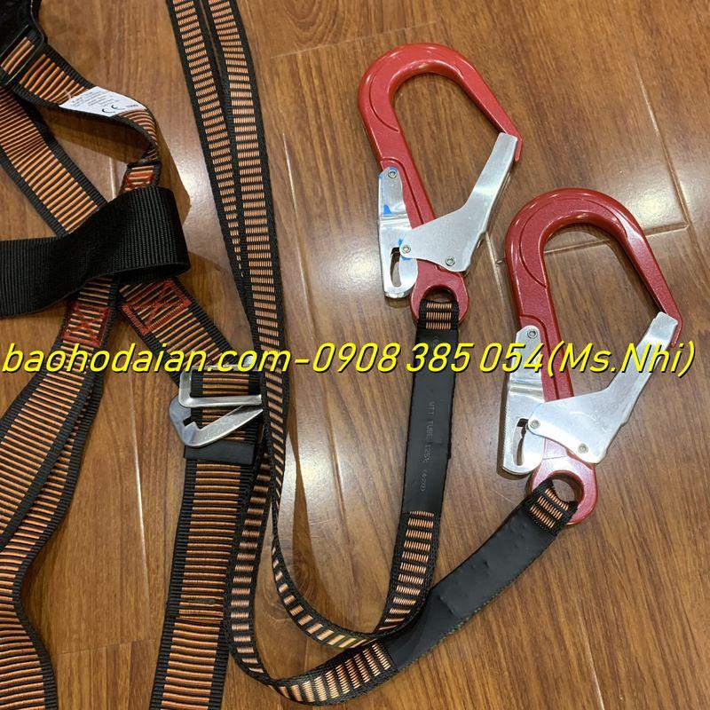 Dây an toàn toàn thân Kujie Hàn Quốc, 02 móc NHÔM to, bảo vệ người lao động làm việc trên cao- Hình thật