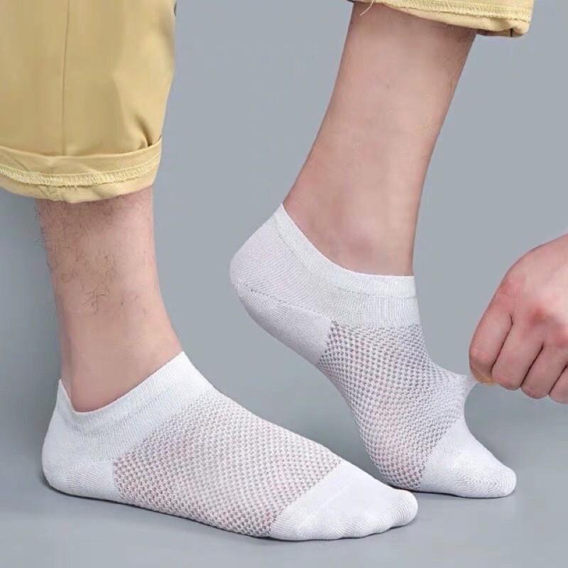 Combo 10 đôi tất lưới nam thông hơi CỔ NGẮN