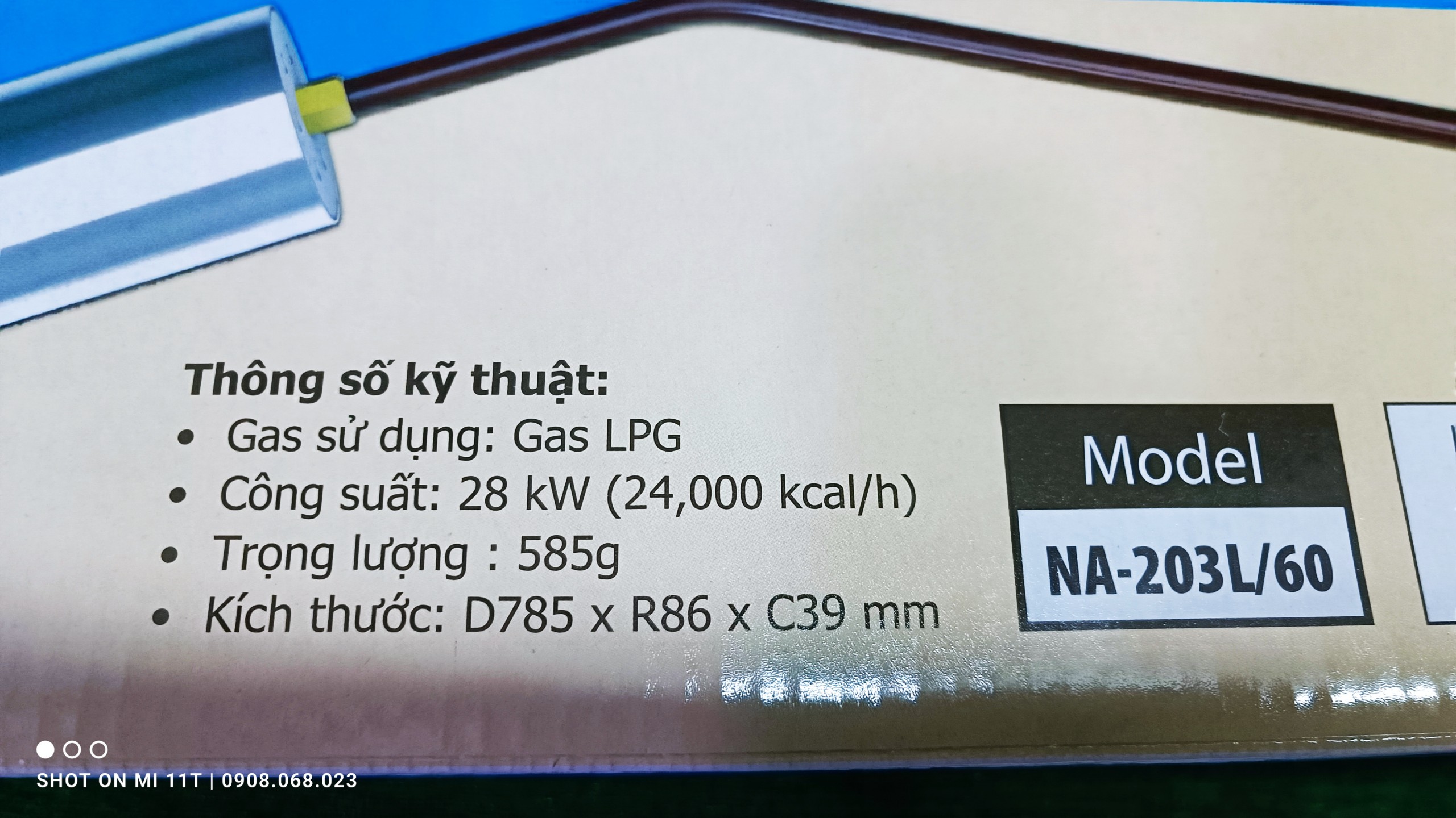 ĐÈN KHÒ GAS CÔNG NGHIỆP NA-203L/60 DÀI