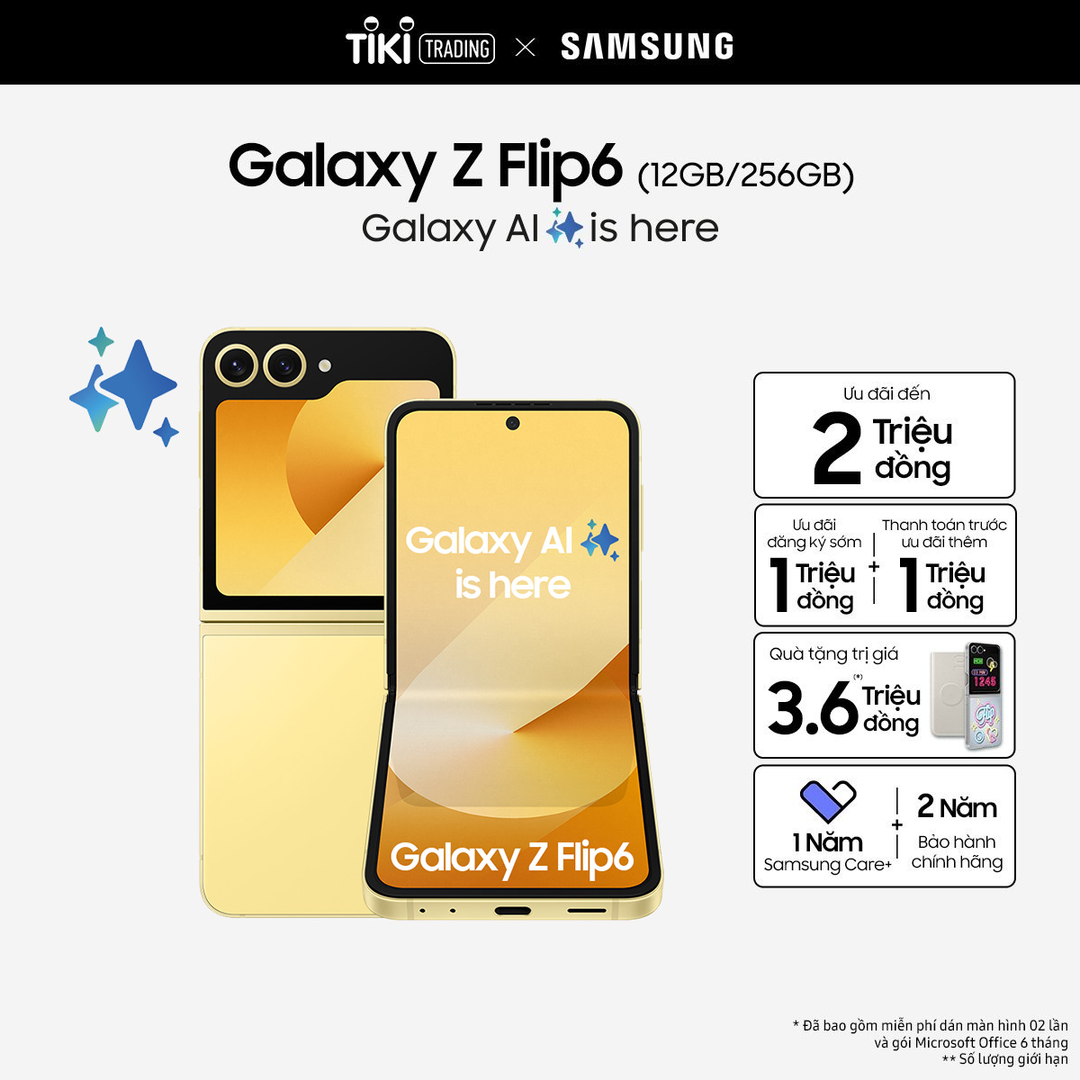 Điện thoại Samsung Galaxy Z Flip6 (12GB/ 256GB) - Hàng Chính Hãng