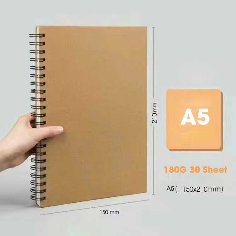 Sổ tay vẽ chì, sổ phác họa Sketchbook AKAMILINE - Giấy kem trơn 180gsm