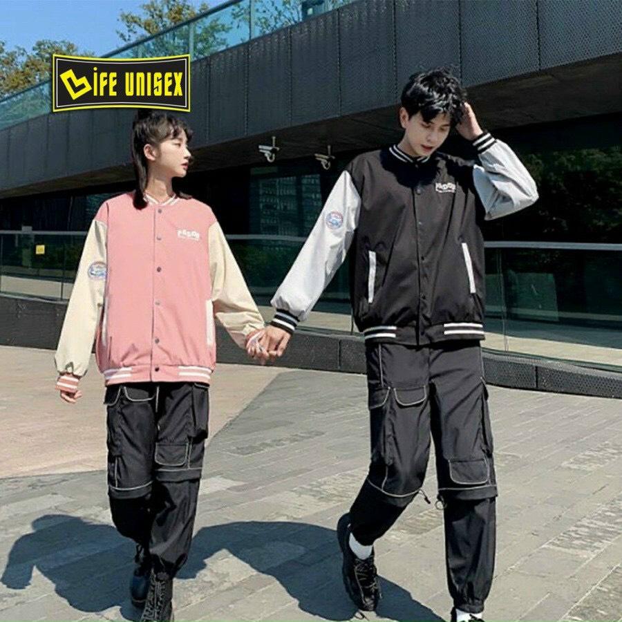 Áo Khoác Dù Nam Nữ 2 Lớp Form Rộng Cao Cấp Họa TIết Thêu Chữ BADGE Phối Nút Bấm Thời Trang Hot Trend