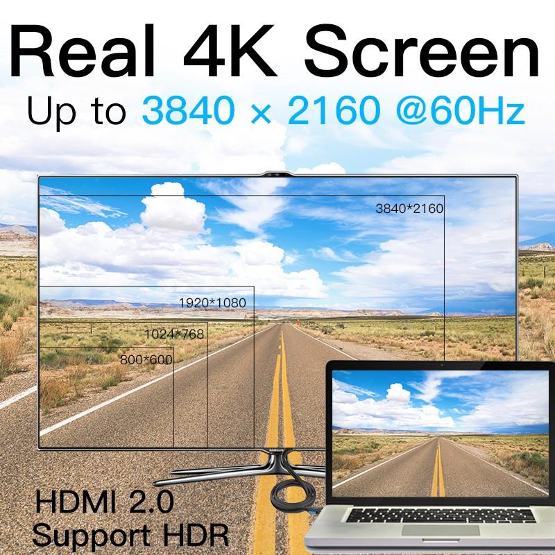 Cáp HDMI 2.0 hỗ trợ 4K 60Hz, dài 1.5m/2m/3m/5m/10m - Cáp HDMI Dây tròn VAA-M02 Vention - Hàng chính hãng