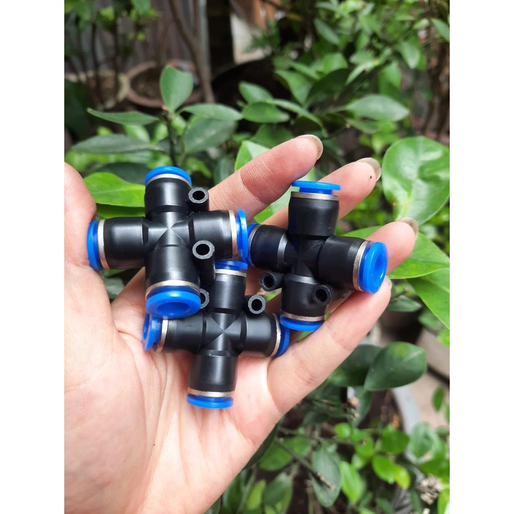 Combo 10 Cut chữ thập nối ống plastic dùng cho ống 8mm trong hệ thống phun sương