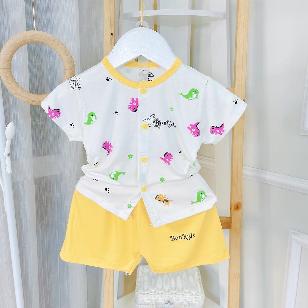 Bộ cộc tay vải thun lạnh cao cấp cho bé sơ sinh 3-11kg, cài cúc giữa tiện lợi, siêu mềm mát, thấm hút mồ hôi -