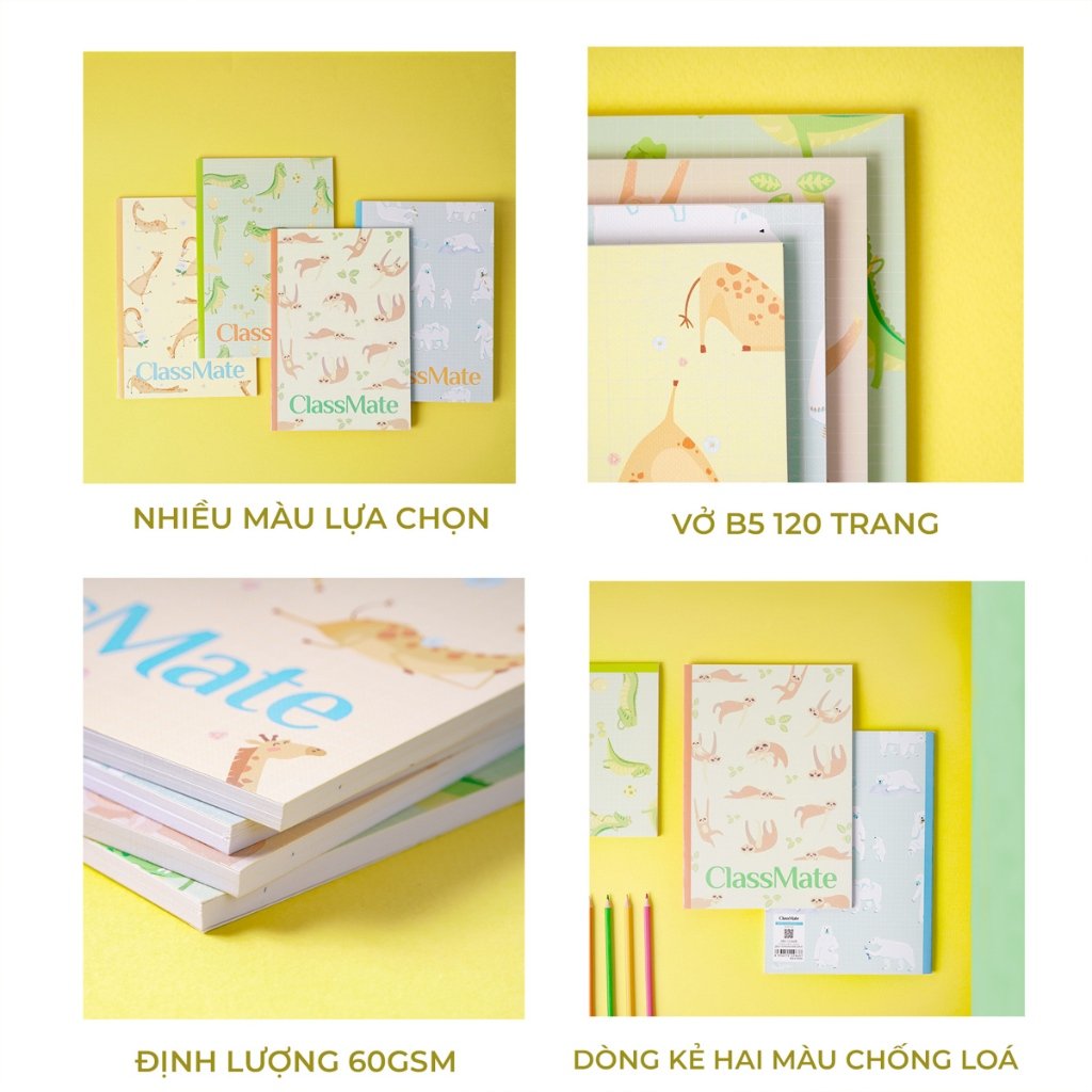 Lốc 5 Vở KN Classmate 120 Trang Pattern NB5-12-0608 - Bìa Vở Cán Vân Chống Nước
