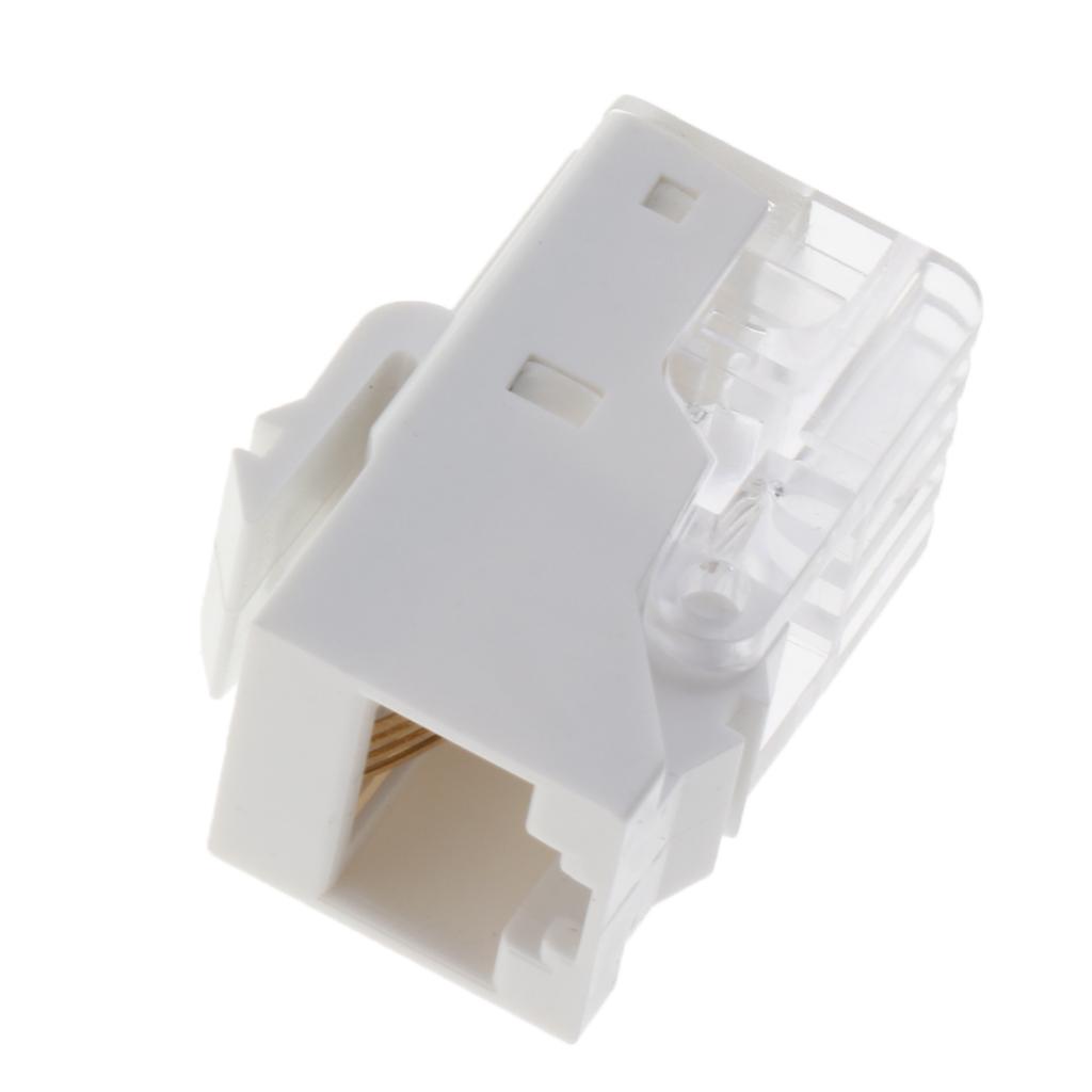 10 Chiếc CAT3 RJ11/12 Thông Tin Điện Thoại Âm Thanh Giọng Nói Móc Jack Mô Đun Trắng