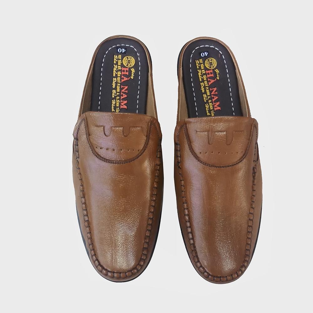 Dép Bít Mũi Nam Da Bò Thật TiTi ĐÔ Cao Cấp GSB20118d