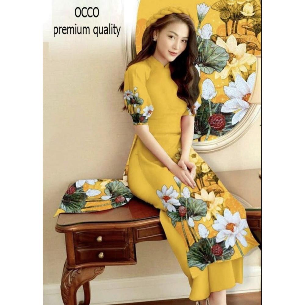 Áo dài cách tân họa tiết siêu đẹp AD250 [HÀNG XUẤT NHẬT-HÀN QUỐC