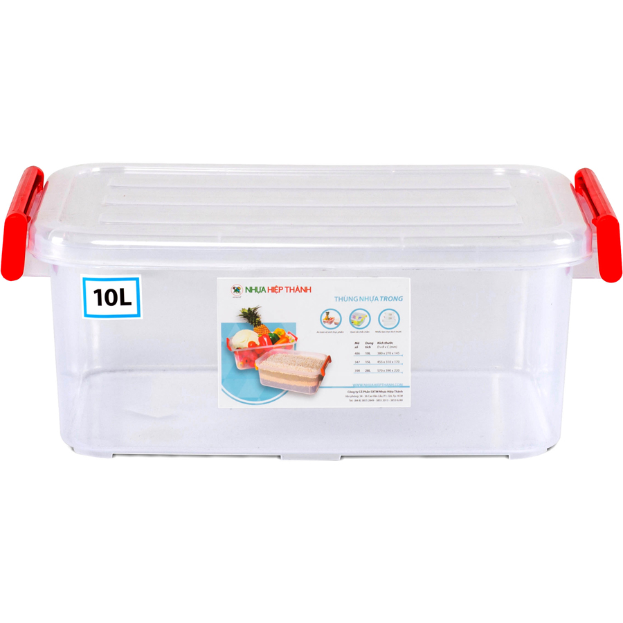 Combo 3 Thùng Nhựa Trong 10L, 15L, 28L Hiệp Thành