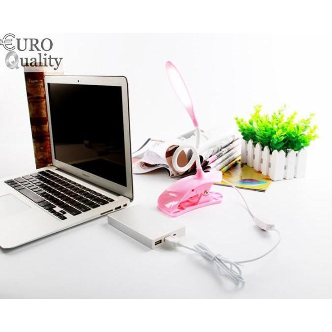 Đèn led học tập và đọc sách cổng usb có đế kẹp (Trắng) - Euro Quality