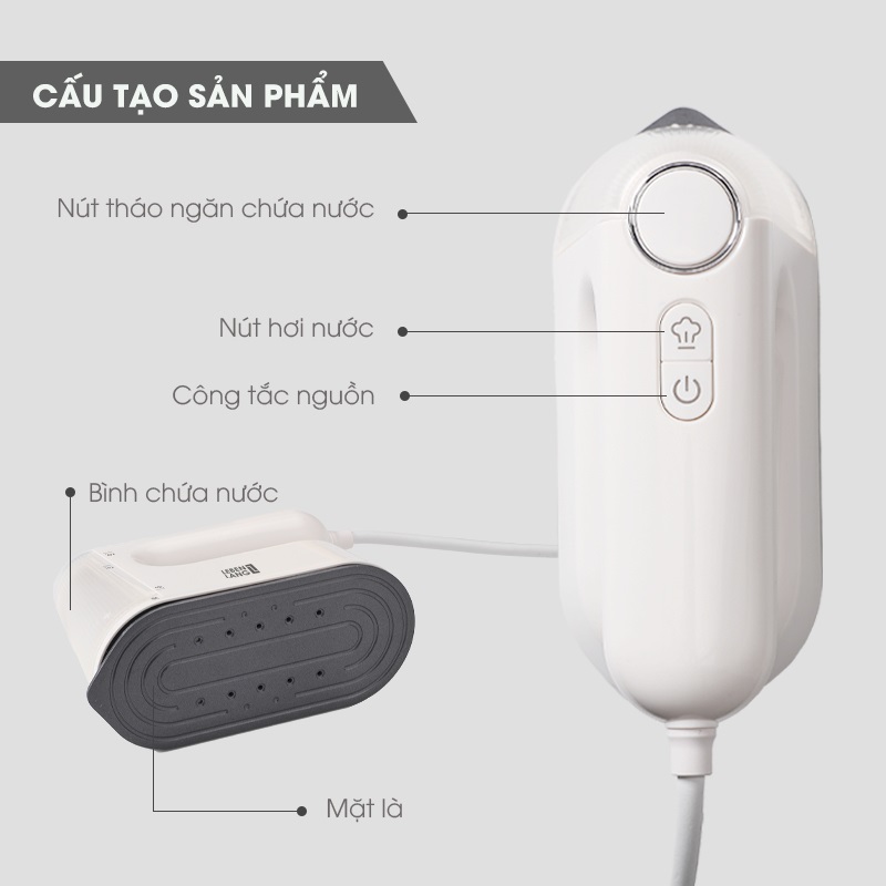 Bàn là hơi nước Sothing Lebenlang LBL5287, mặt là phủ gốm, làm nóng nhanh trong 35s- Hàng chính hãng