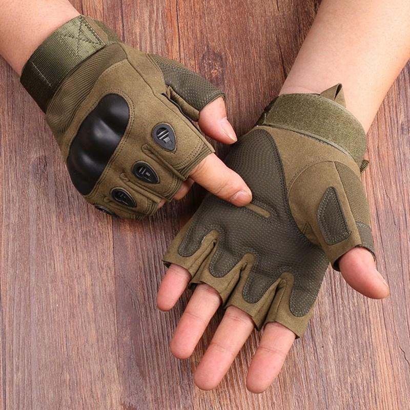 Găng tay chiến thuật ngoài trời Găng tay thể thao Airsoft Half Fing Color: green Size: XL